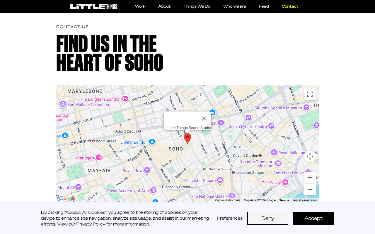 Contact page desktop viewport